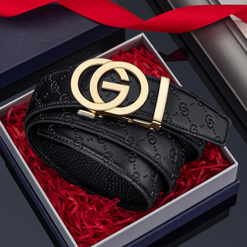 Formal Belt Leather Thin - 新型薄型34mmビジネスメンズベルトフォーマルレザー男性ベルト高品質ベルト女性メタルオートマチックGバックルベルト女性用ジーンズ