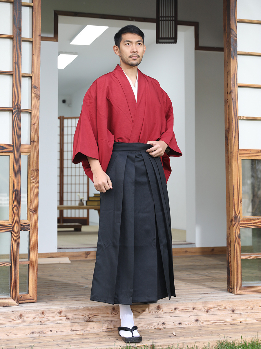 Traditional Japanese Men'S Formal Wear - 男性用日本の伝統的な着物セット フォーマル袴 武士着物コスチューム ステージ衣装