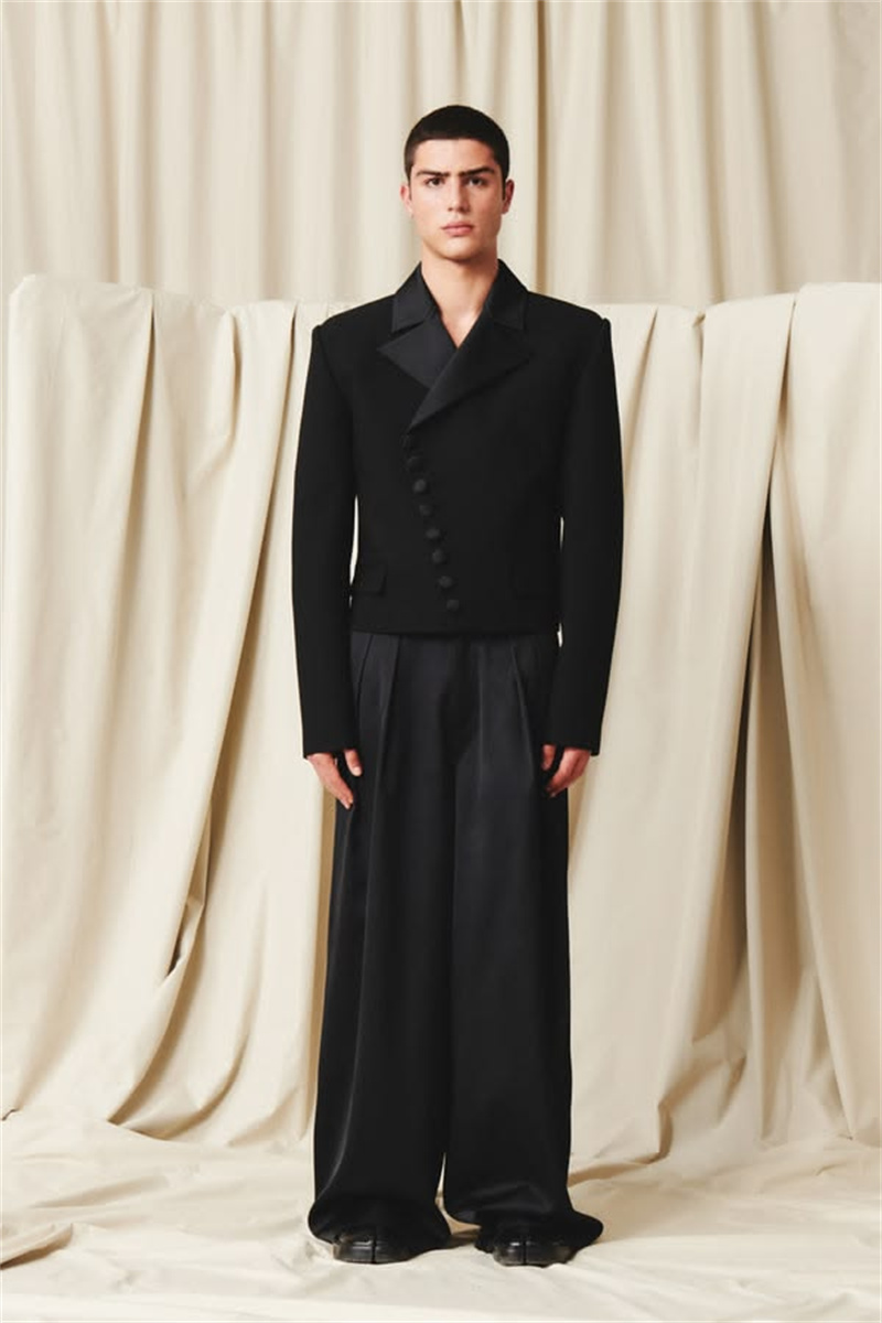 Men Formal Wear Outfits - ルーズメンズスーツパンツセット 2 ピースブレザー + ズボン綿ファッション新郎結婚式タキシードジャケットフォーマルオフィスビジネスコート衣装