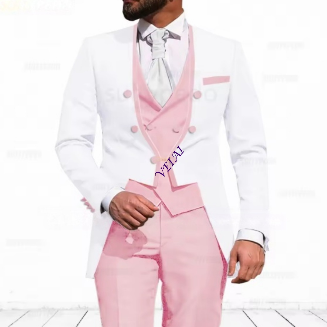 カスタマイズされたスカイブルーのメンズ3ピーススーツ、エレガ - Men Formal Wear Jacket のレビューと価格