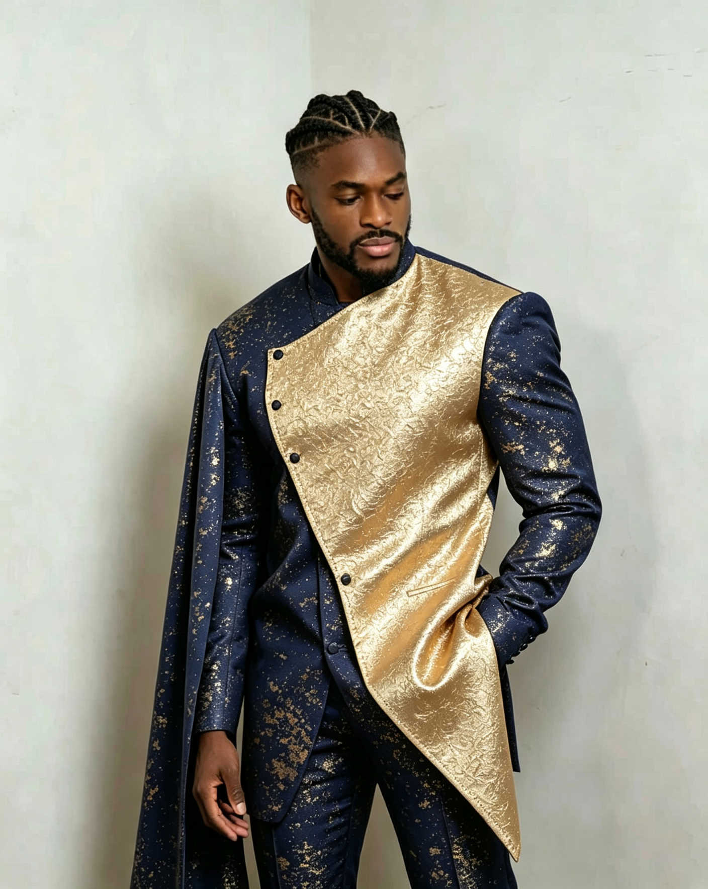 ユニークなデザインの男性タキシード キャップ付き 花柄 フォ - Men Formal Wear Outfits のレビューと価格