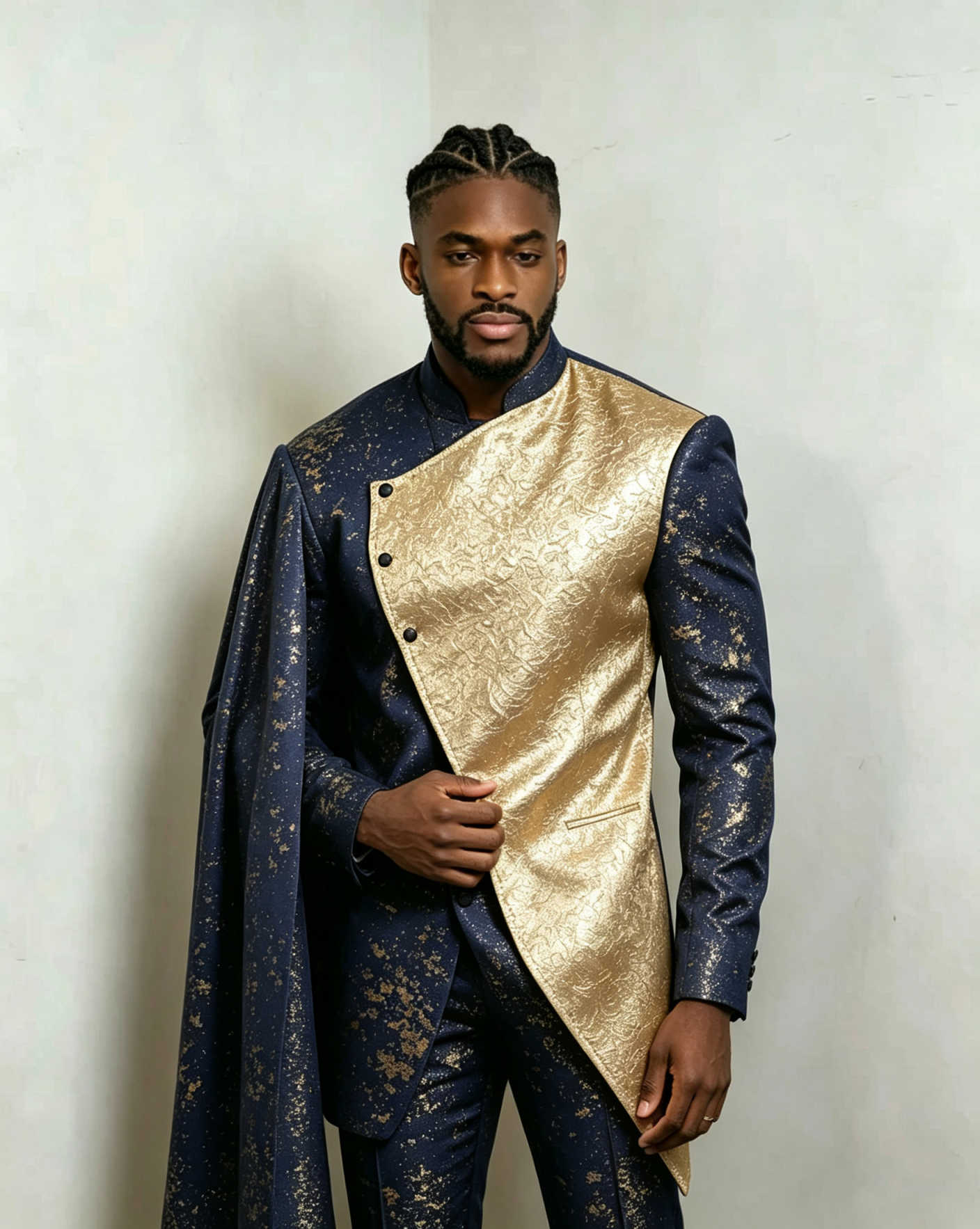 ユニークなデザインの男性タキシード キャップ付き 花柄 フォ - Men Formal Wear Outfits のレビューと価格