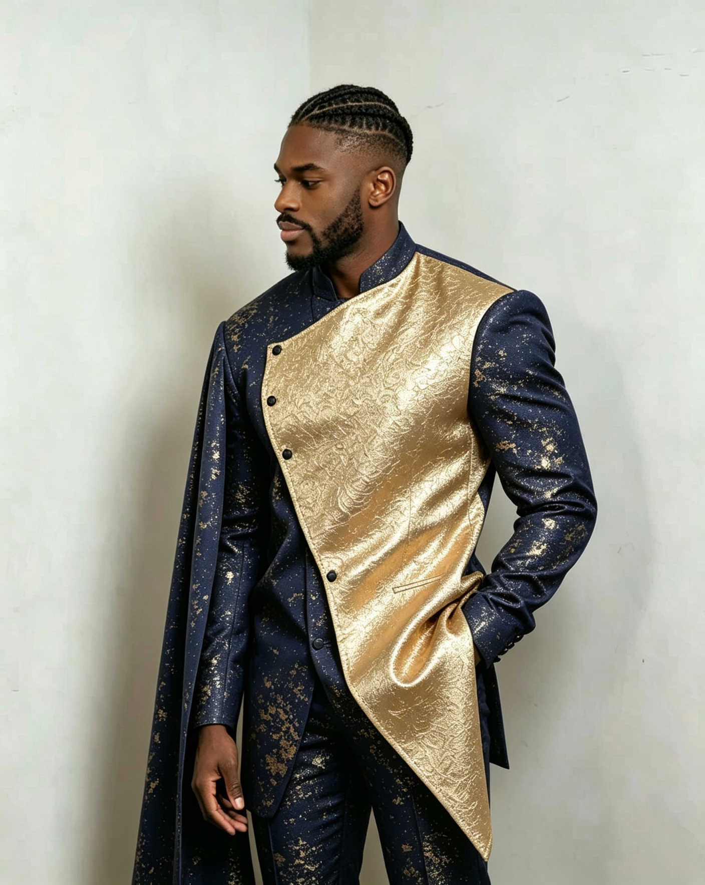 ユニークなデザインの男性タキシード キャップ付き 花柄 フォ - Men Formal Wear Outfits のレビューと価格