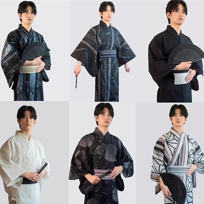 メンズ日本の伝統的な着物、帯付き、綿プリント、フォーマルな浴 - Traditional Japanese Men'S Formal Wear のレビューと価格