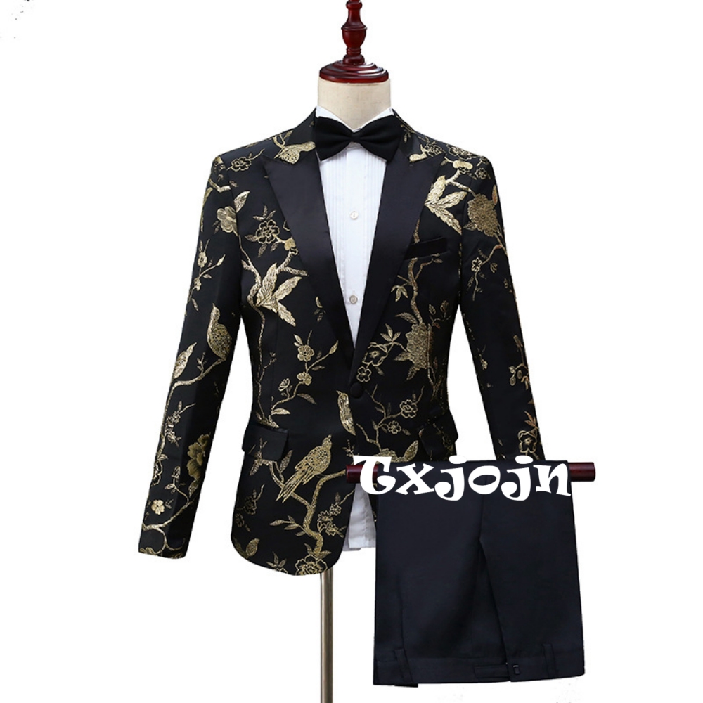 2026年新作 上品なジャカード織りスーツセット メンズダン - Men Formal Wear Outfits のレビューと価格