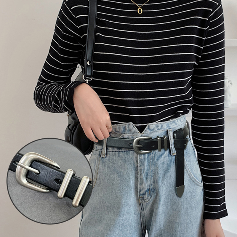 VATLTY 2.3cmレザーベルト女性用、亜鉛合金シルバー - Formal Belt Leather Thin のレビューと価格