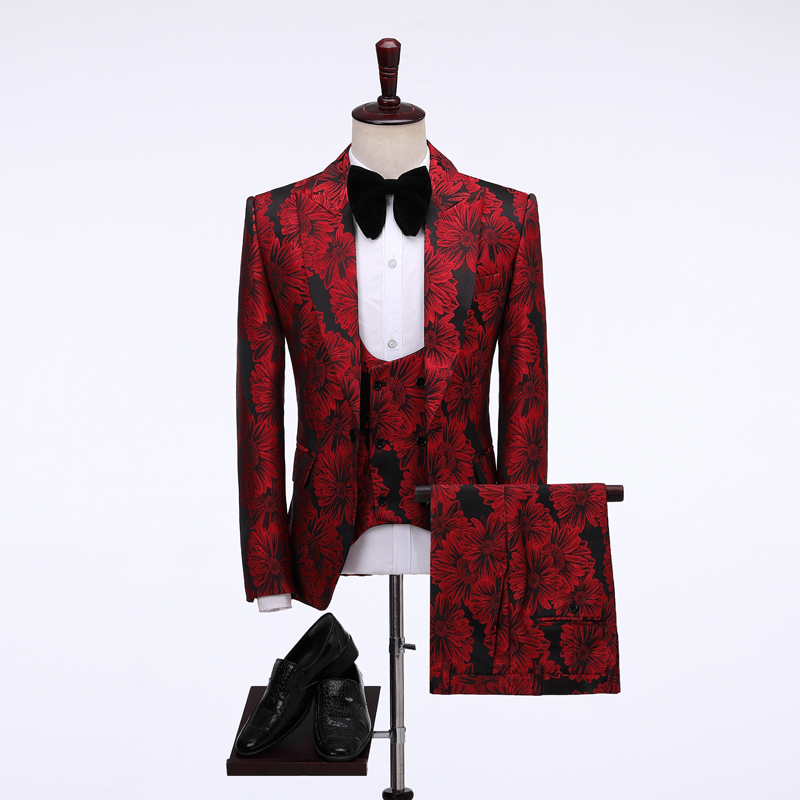 2026年 花柄 メンズスーツ グルームウェア フォーマル  - Men Formal Wear Jacket のレビューと価格