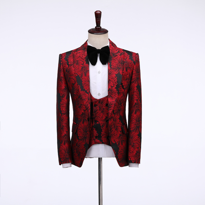2026年 花柄 メンズスーツ グルームウェア フォーマル  - Men Formal Wear Jacket のレビューと価格