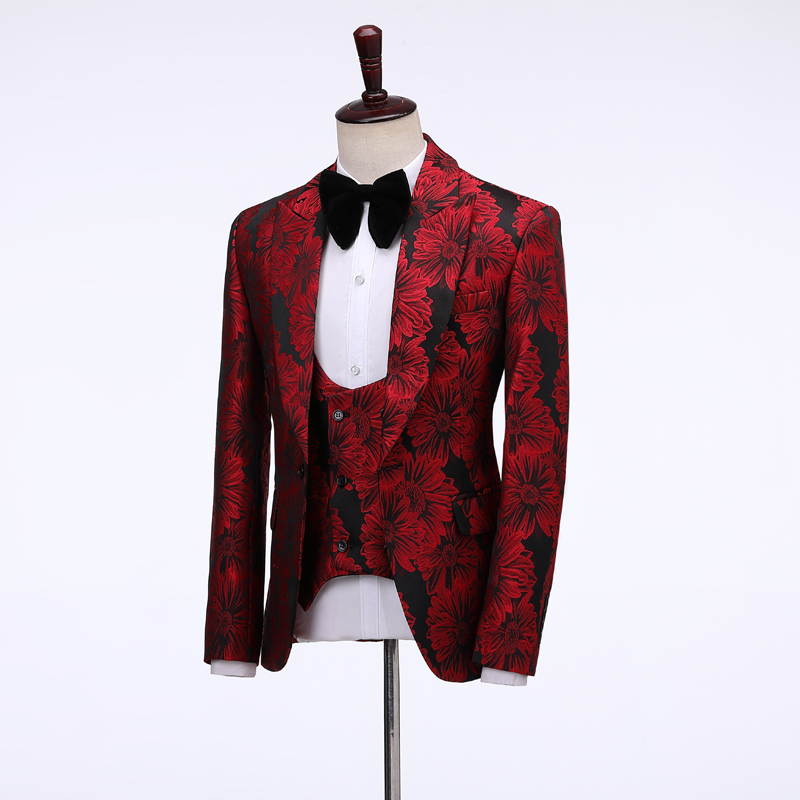 2026年 花柄 メンズスーツ グルームウェア フォーマル  - Men Formal Wear Jacket のレビューと価格