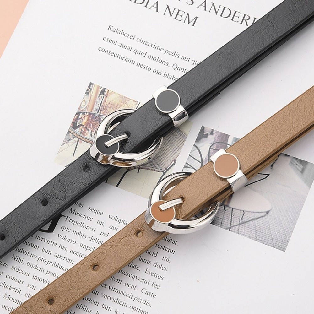 ファッション合金ピンバックル細身ウエストベルト 原宿Y2K  - Formal Belt Leather Thin のレビューと価格