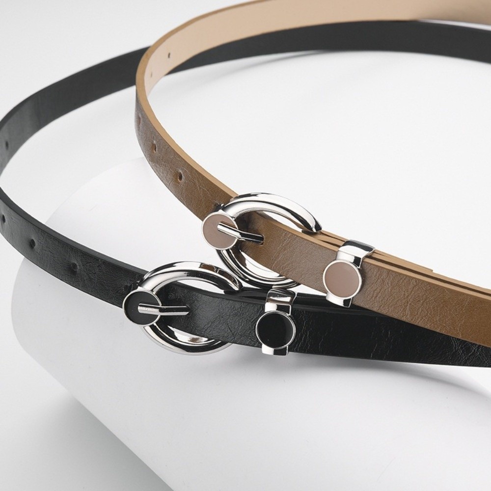 ファッション合金ピンバックル細身ウエストベルト 原宿Y2K  - Formal Belt Leather Thin のレビューと価格