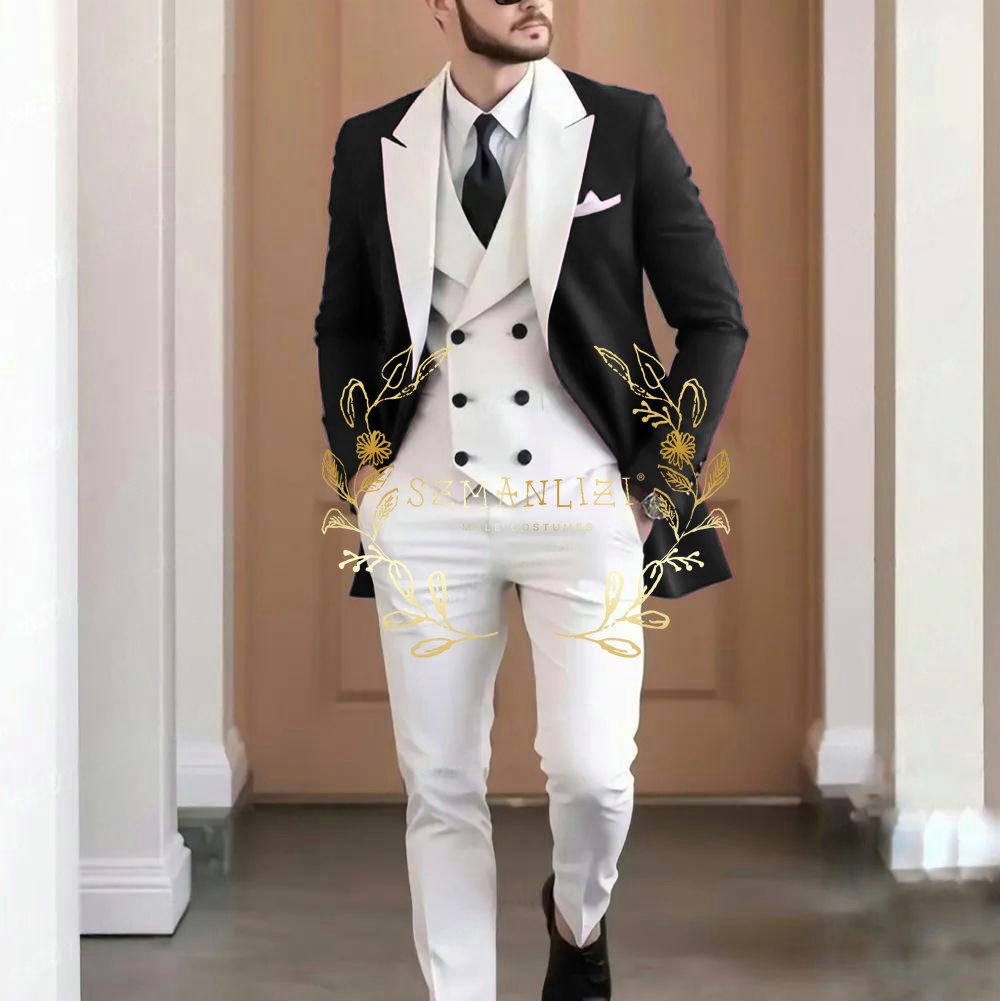 エレガントなバーガンディ 3 ピースメンズスーツ高品質ホワイ - Men Formal Wear Jacket のレビューと価格
