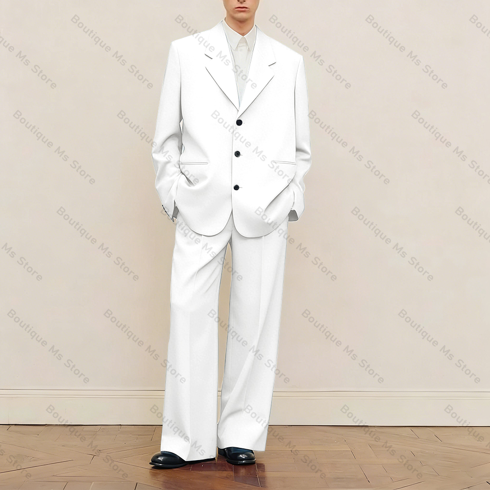 メンズ ブラック オーバーサイズ スーツセット シングルブレ - Men Formal Wear Jacket のレビューと価格