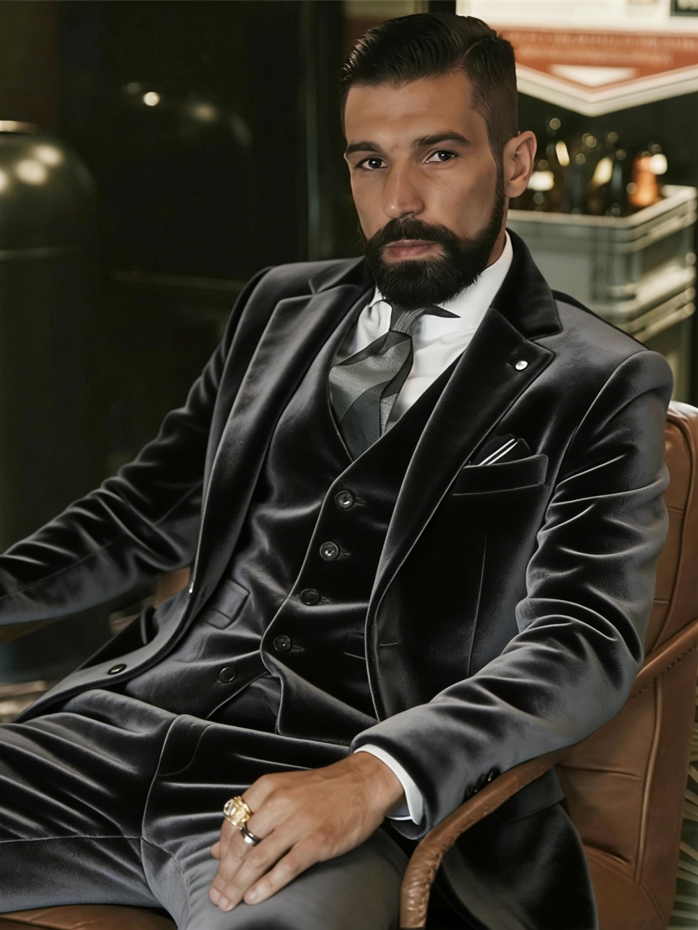 メンズベルベットスーツ3ピースダンスプロムウェアノッチドラペ - Men Formal Wear Outfits のレビューと価格