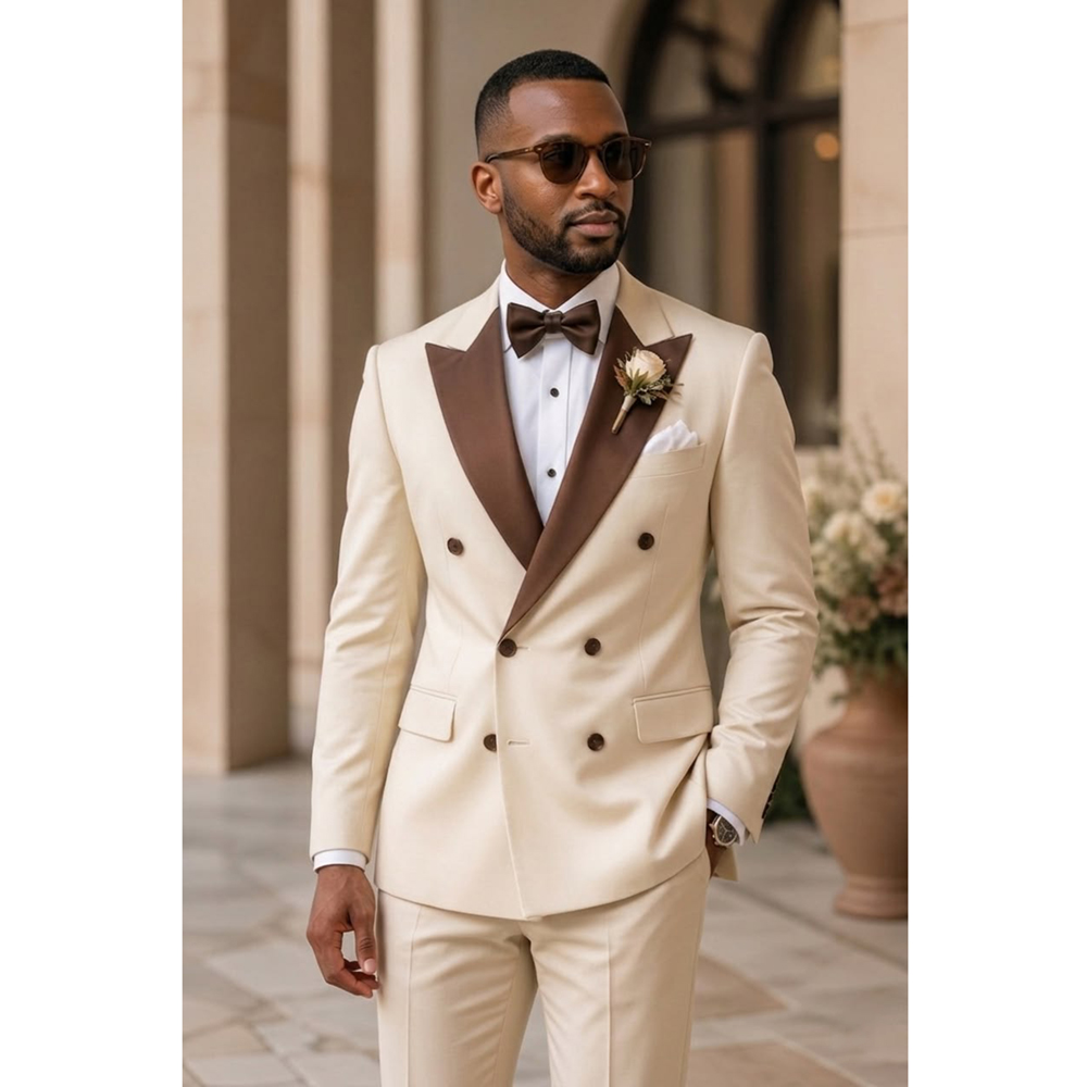 男性ダブルブレストタキシードスーツファッションピークドラペル - Men Formal Wear Outfits のレビューと価格